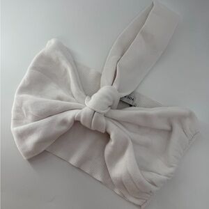 Asta Resort The Carmen Bandeau Halter Knitted Top In Blanca